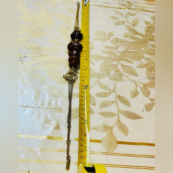 VTG Kenneth Cole Brown Glass Beaded Necklace Multi-Chain Adjustable 16-18” - Picture 4 of 8